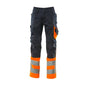MASCOT® Leeds bukser, sort blå/hi-vis orange