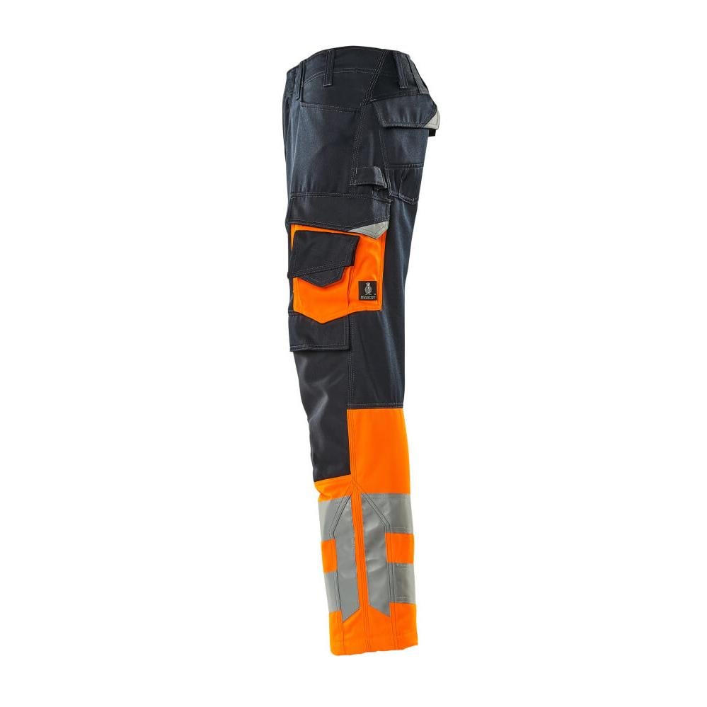 MASCOT® Leeds bukser, sort blå/hi-vis orange