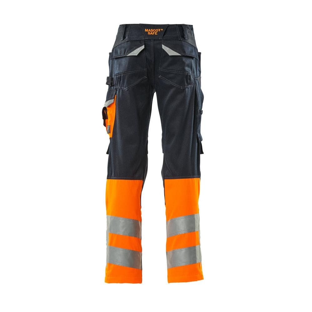 MASCOT® Leeds bukser, sort blå/hi-vis orange