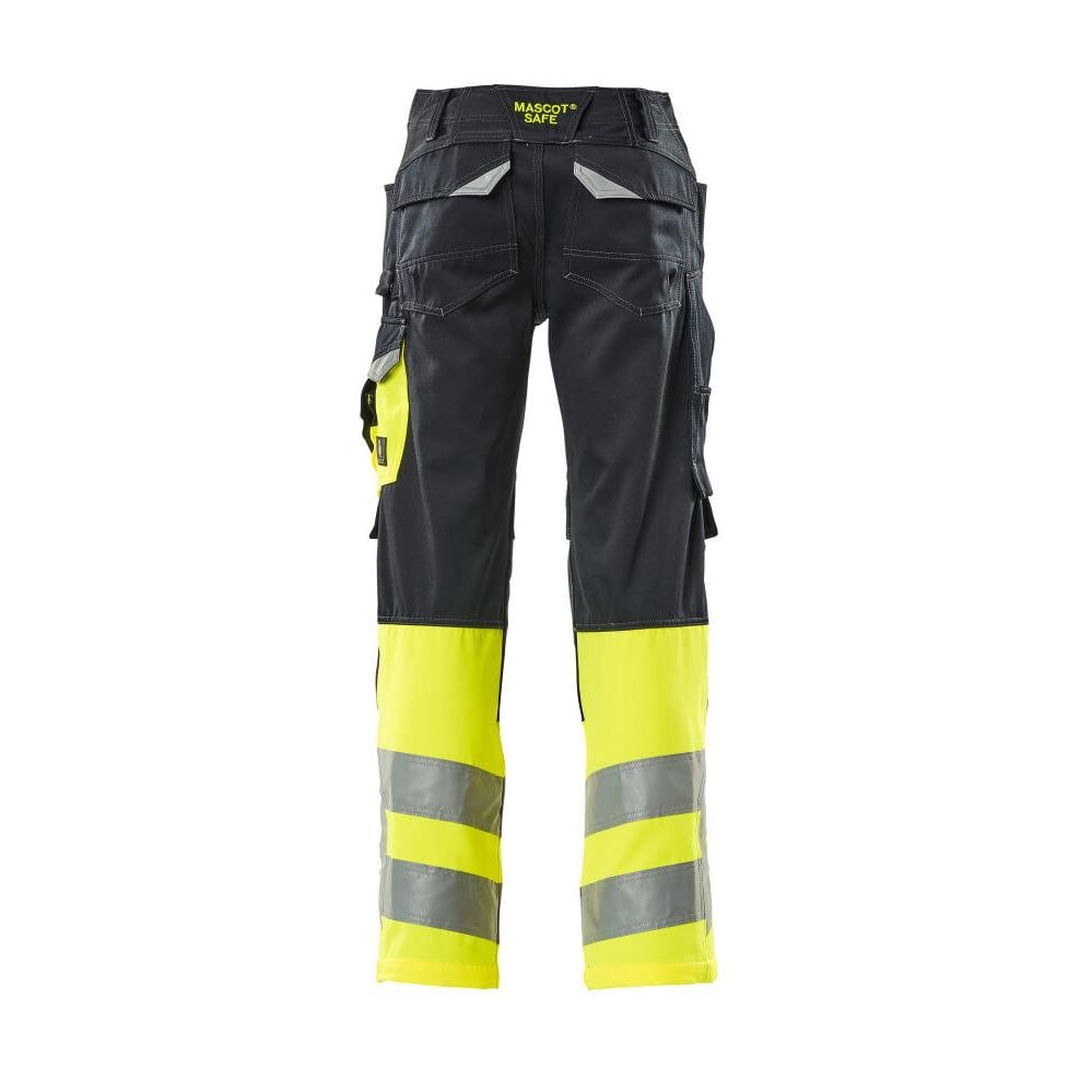 MASCOT® Leeds bukser, sort blå/hi-vis gul