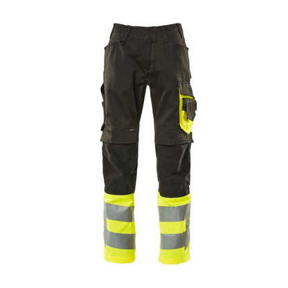 MASCOT® Leeds bukser, sort/hi-vis gul