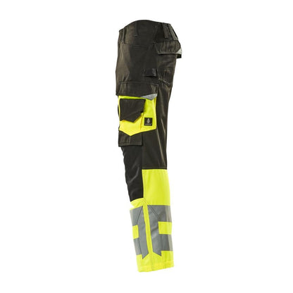 MASCOT® Leeds bukser, sort/hi-vis gul