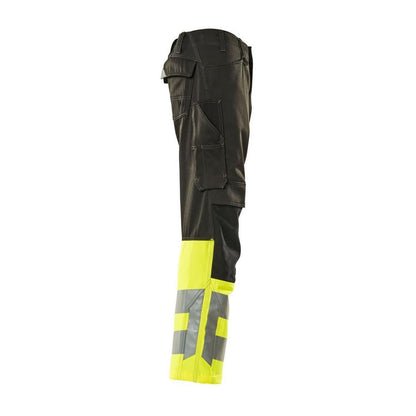 MASCOT® Leeds bukser, sort/hi-vis gul