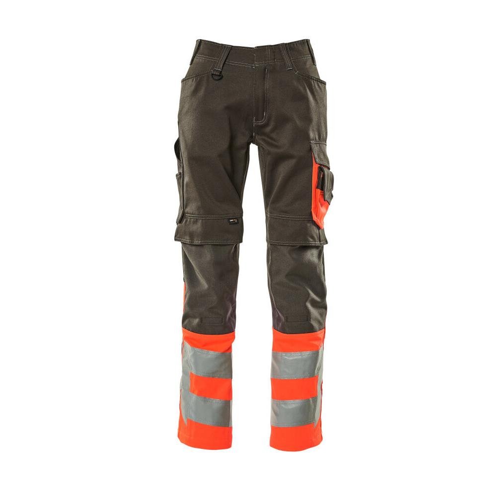 MASCOT® Leeds bukser, mørk antracit/hi-vis rød