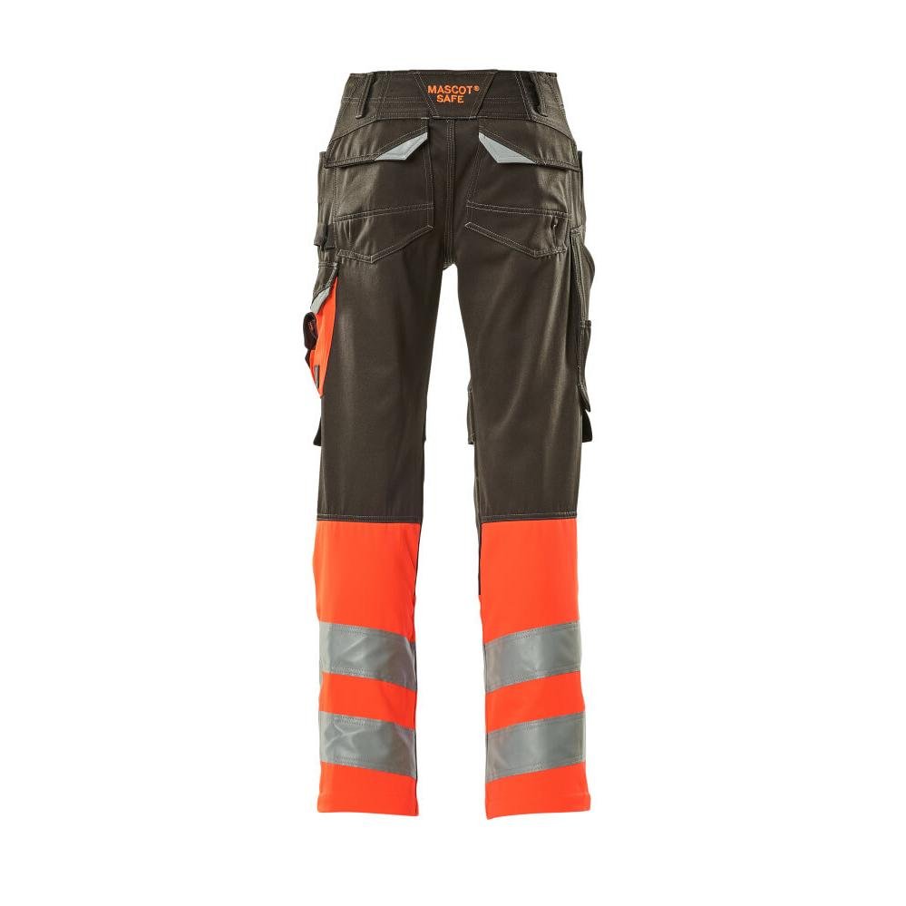 MASCOT® Leeds bukser, mørk antracit/hi-vis rød