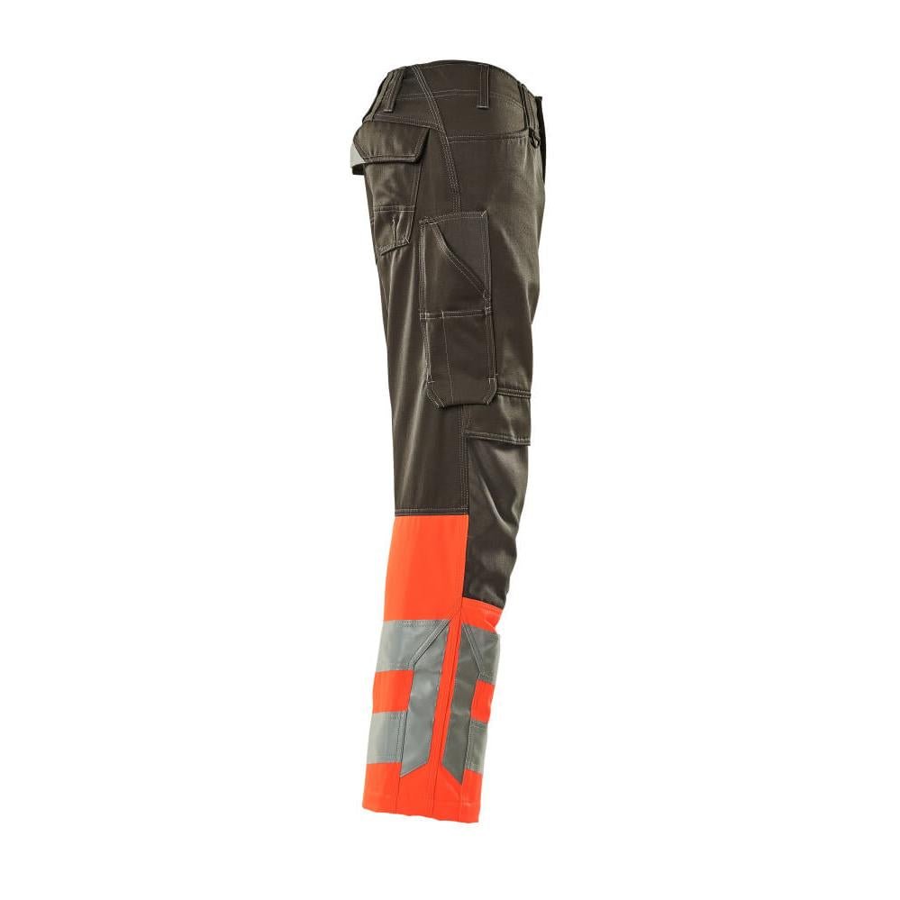 MASCOT® Leeds bukser, mørk antracit/hi-vis rød