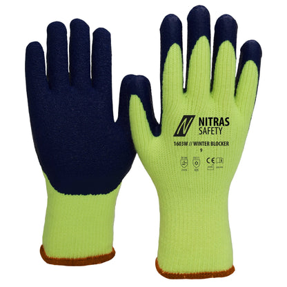 NITRAS WINTER BLOCKER, vinterhandsker, neongul/blå