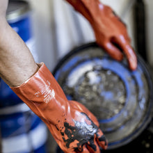 NITRAS kemikaliebeskyttelseshandsker, rød, EN 388, EN ISO 374 bomuldsjersey | Pakke (12 par)