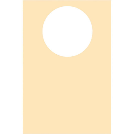 Ein cremefarbenes Dunicel-Lätzchen der Duni GmbH, 40x60 cm, mit einem großen kreisförmigen Ausschnitt in der oberen Mitte. Der Rest dieses hochwertigen Einweg-Lätzchens ist unbedruckt. Verkauft in Packungen zu 50 Stück.