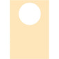 En cremefarvet Dunicel-hagesmæk fra Duni GmbH, 40x60 cm, med et stort cirkulært udsnit i den øverste midte. Resten af denne højkvalitets engangshagesmæk er utrykt. Sælges i pakker á 50 stykker.
