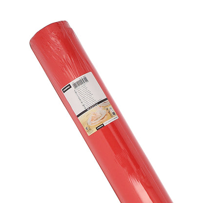Afbildet er en stor rulle Starpak-dug, stoflignende, Airlaid (20m x 1,2m) indpakket i gennemsigtig folie med etiket og stregkode, ideel til brug i gastronomi.