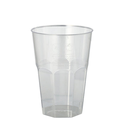 Starpak 20 glas til Caipirinha (0,3 l, Ø 8 cm, 11 cm) er gennemsigtige PS-plastikkopper med facetteret bunddesign - ideelle til servering af drikkevarer til fester og arrangementer; 20-sæt i krympefolie.