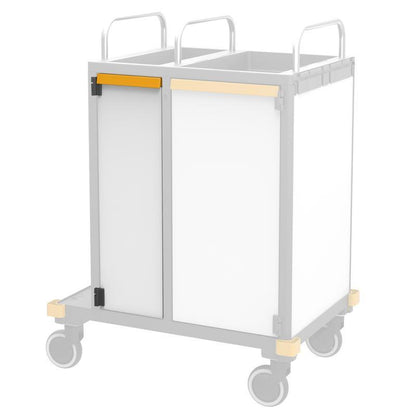 VERMOP dør L smal + håndtag. Plat. Whi.