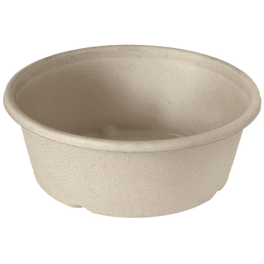 Die Salatschale Bagasse Braun von Duni GmbH - eine runde, umweltfreundliche Schale aus biologisch abbaubarem Material in Beige, perfekt für nachhaltigen Genuss.