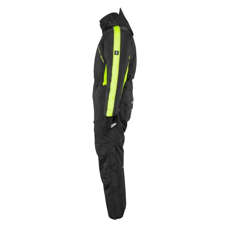 Overall med knælommer, letvægts vinterkombination, sort/hi-vis gul