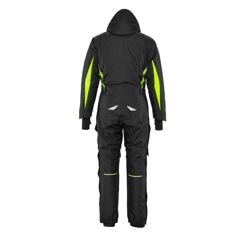 Overall med knælommer, letvægts vinterkombination, sort/hi-vis gul