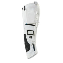 Trekvart bukser, hængelommer, stretch trekvart lange bukser, hvid