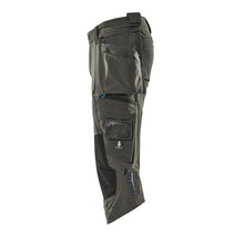 Trekvart bukser, hængelommer, stretch trekvart lange bukser, mørk antracit