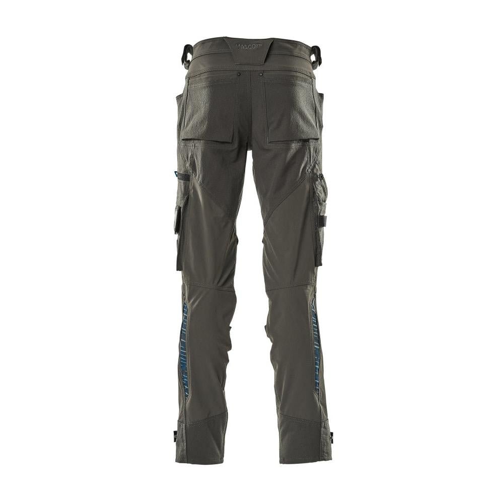Bukser med knælommer af Dyneema, stretchbukser, mørk antracit