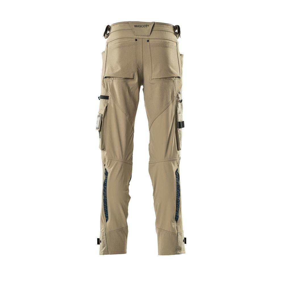 Bukser med knælommer af Dyneema, stretchbukser, lys khaki