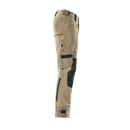 Bukser med knælommer af Dyneema, stretchbukser, lys khaki