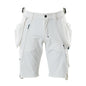 Shorts, aftagelige hængelommer, strækhåndværkershorts, hvide