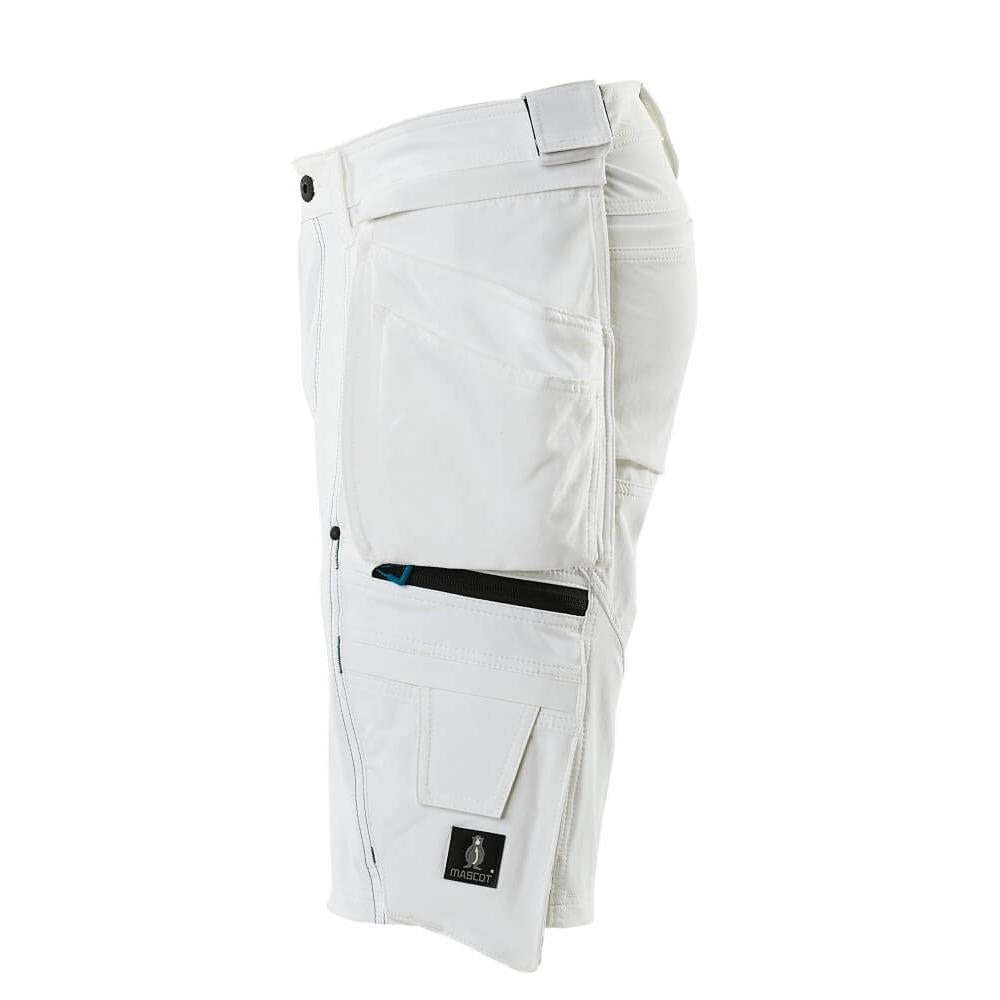Shorts, aftagelige hængelommer, strækhåndværkershorts, hvide