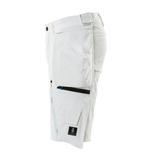 Shorts, aftagelige hængelommer, strækhåndværkershorts, hvide