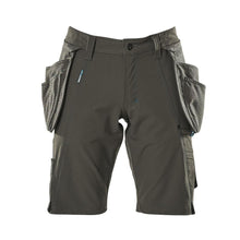Shorts, aftagelige hængelommer, strækhåndværkershorts, mørk antracit