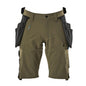 Shorts, aftagelige hængelommer, strækhåndværkershorts, mosgrønne