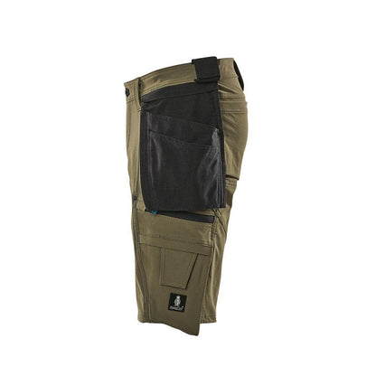 Shorts, aftagelige hængelommer, strækhåndværkershorts, mosgrønne