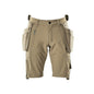 Shorts, aftagelige hængelommer, strækhåndværkershorts, lys kaki