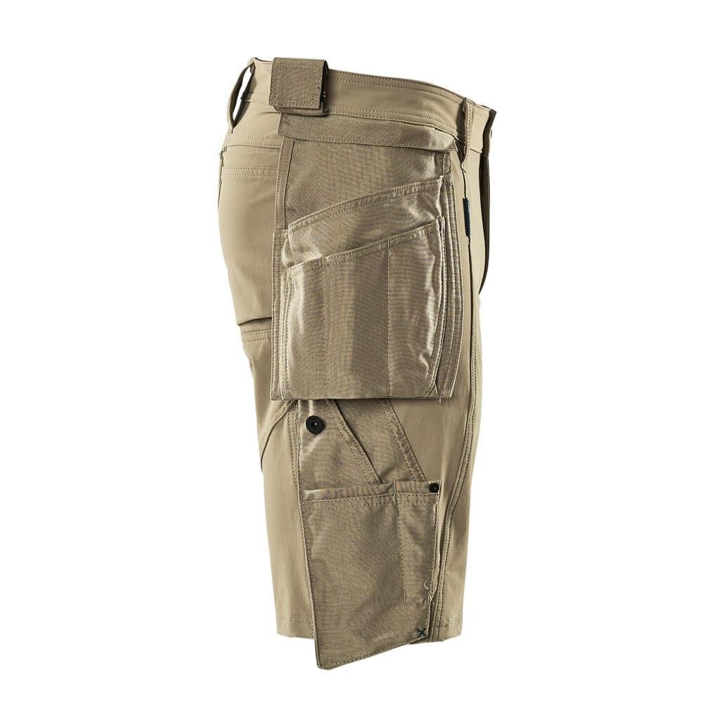 Shorts, aftagelige hængelommer, strækhåndværkershorts, lys kaki