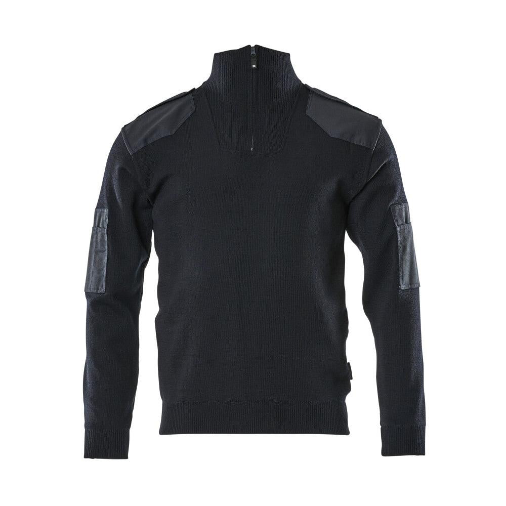 Strikket sweater med forstærkninger, uldstrikket sweater