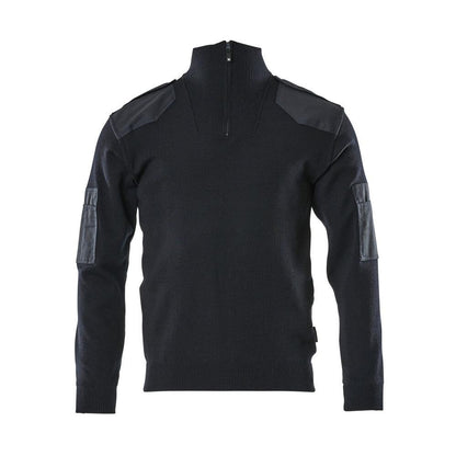 Strikket sweater med forstærkninger, uldstrikket sweater