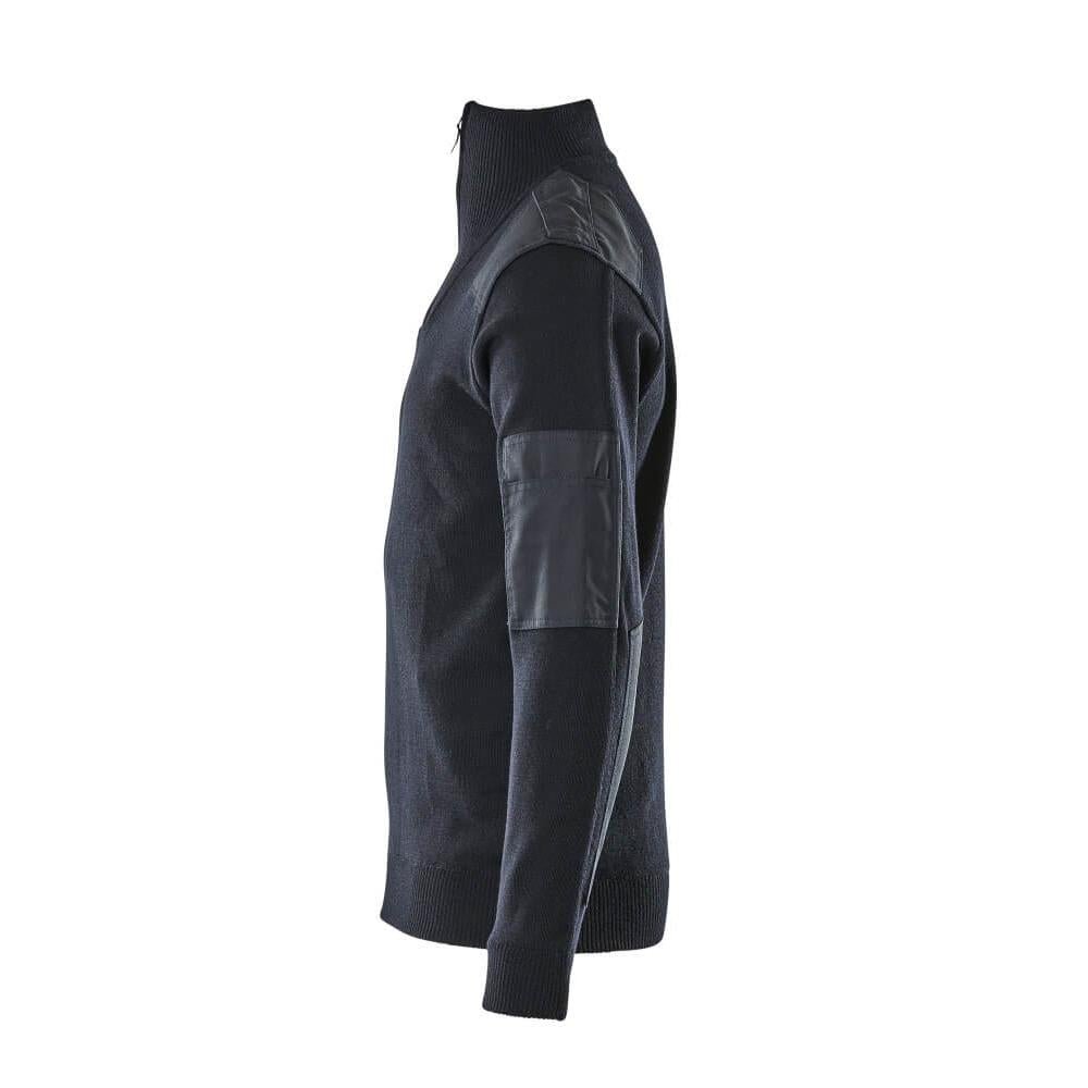 Strikket sweater med forstærkninger, uldstrikket sweater