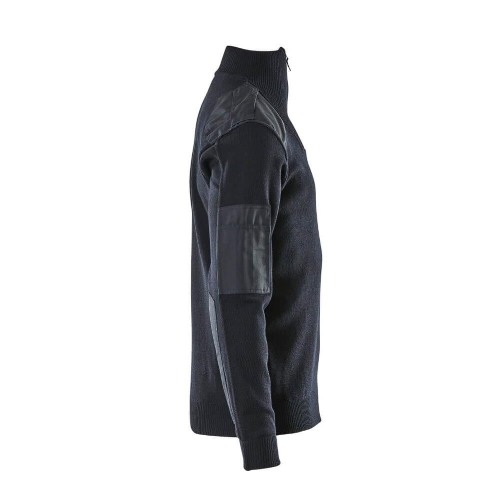 Strikket sweater med forstærkninger, uldstrikket sweater