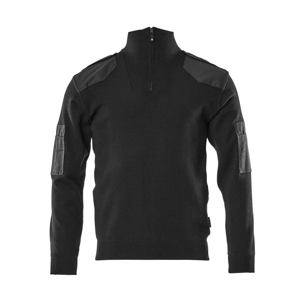 Strikket sweater med forstærkninger, uldstrikket sweater
