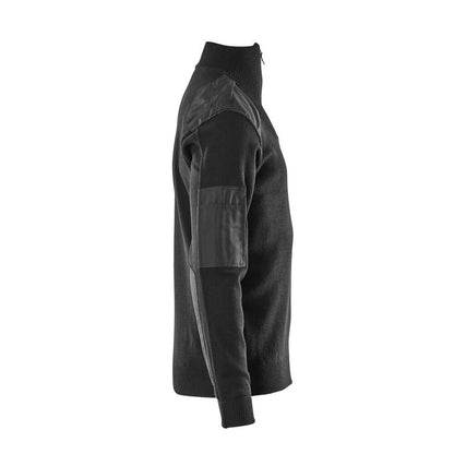 Strikket sweater med forstærkninger, uldstrikket sweater