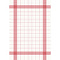 Die Duni GmbH Tischserviette 38x54 cm, rot, hat einen weißen Hintergrund mit einem rot karierten Gitter und doppelten Rändern - ideal für festliche Anlässe. Hergestellt aus hochwertiger Baumwolle, erhältlich in Packungen zu 250 Stück.