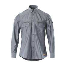Chambray skjorte med meshfor, vasket mørk denim