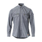 Chambray skjorte med meshfor, vasket mørk denim