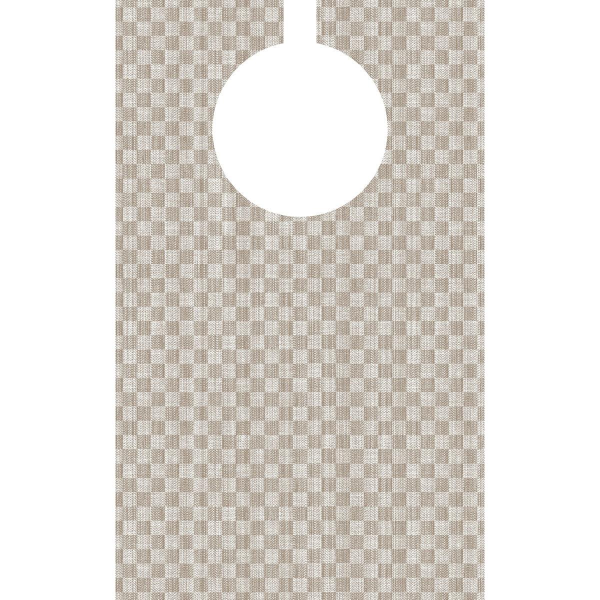 Det Dunisoft hagesmæk 40x65 cm - Grubben fra Duni GmbH er en beige-hvid ternet hagesmæk med en stor, rund øverste udskæring, hvilket gør den ideel som en absorberende hagesmæk til plejeinstitutioner. Emballage med 50 stykker, høj kvalitet og praktisk.