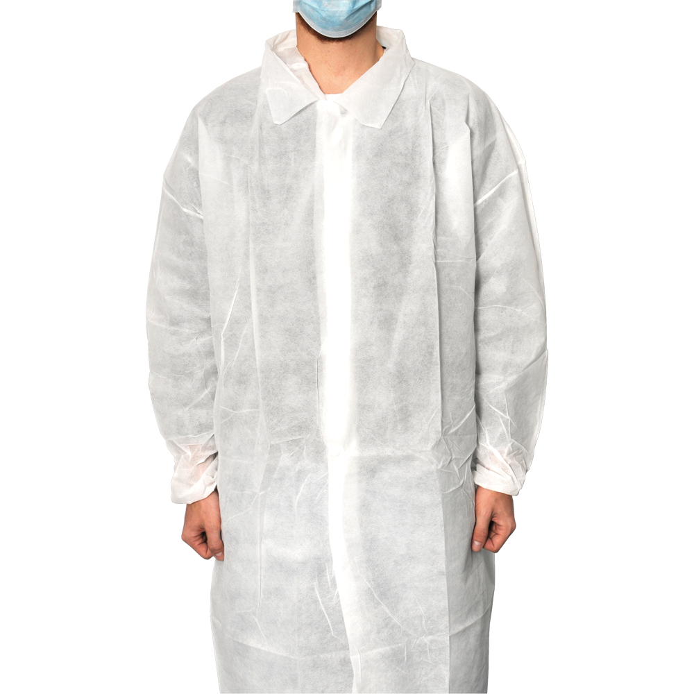 MaiMed-Coat V, besøgsfrakke af fleece med 4 trykknapper, ca. 120 cm