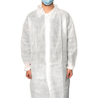 MaiMed-Coat V, besøgsfrakke af fleece med 4 trykknapper, ca. 120 cm