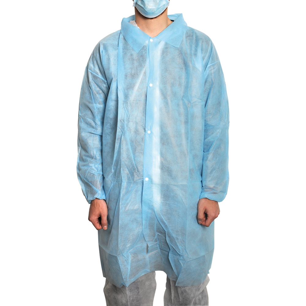 MaiMed-Coat V, besøgsfrakke af fleece med 4 trykknapper, ca. 120 cm