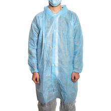 MaiMed-Coat V, besøgsfrakke af fleece med 4 trykknapper, ca. 120 cm