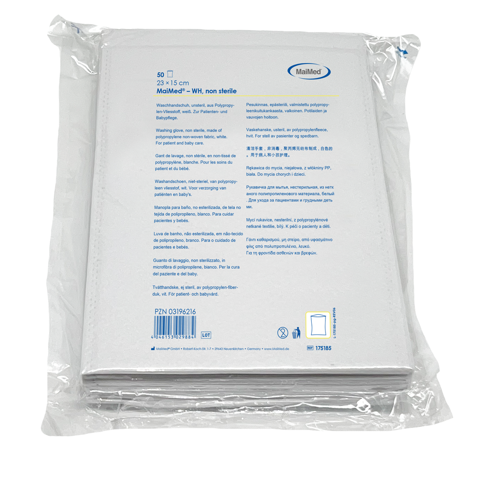 MaiMed vaskehandske, usteril, lavet af fleece