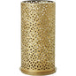 Lysestagen Bliss fra Duni GmbH (140x75 mm, guld) imponerer med sit elegante, gennembrudte metaldesign og den massive sokkel - perfekt som dekorativ holder eller organizer. 1 stykke pr. pakke.