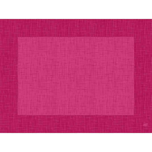 Den udgåede vare: Dunicel-bordskånere 30 x 40 cm Linnea fuchsia fra Duni GmbH tilbyder en rektangulær måtte med krydsskraveringsmønster, elegant centreret på en mørkere lyserød baggrund for en stilfuld borddekoration. Pakken indeholder 100 stykker.